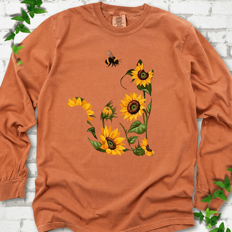 Sunflower Cat LS T-Shirt