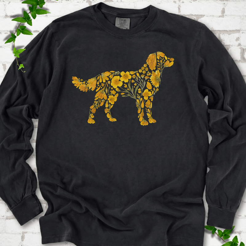 Wildflower Golden Retriever LS T-Shirt
