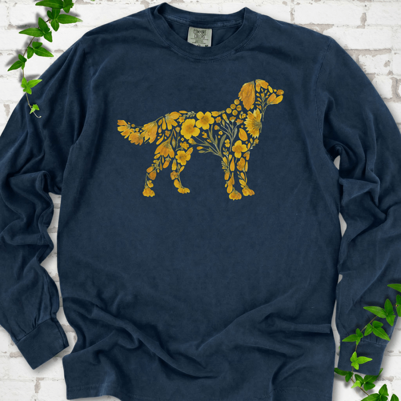Wildflower Golden Retriever LS T-Shirt