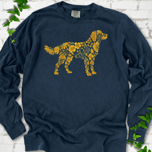 Wildflower Golden Retriever LS T-Shirt