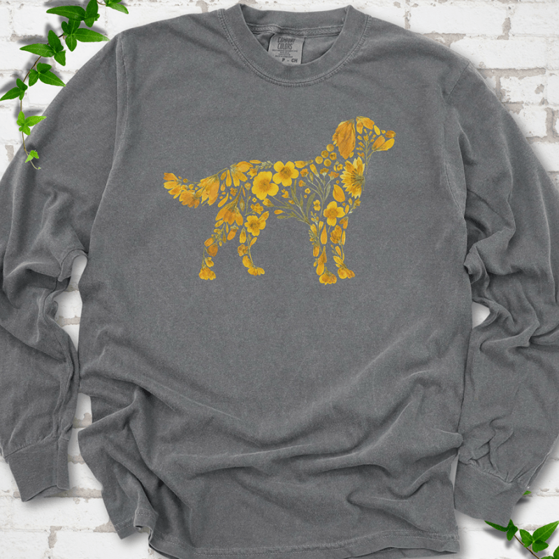 Wildflower Golden Retriever LS T-Shirt