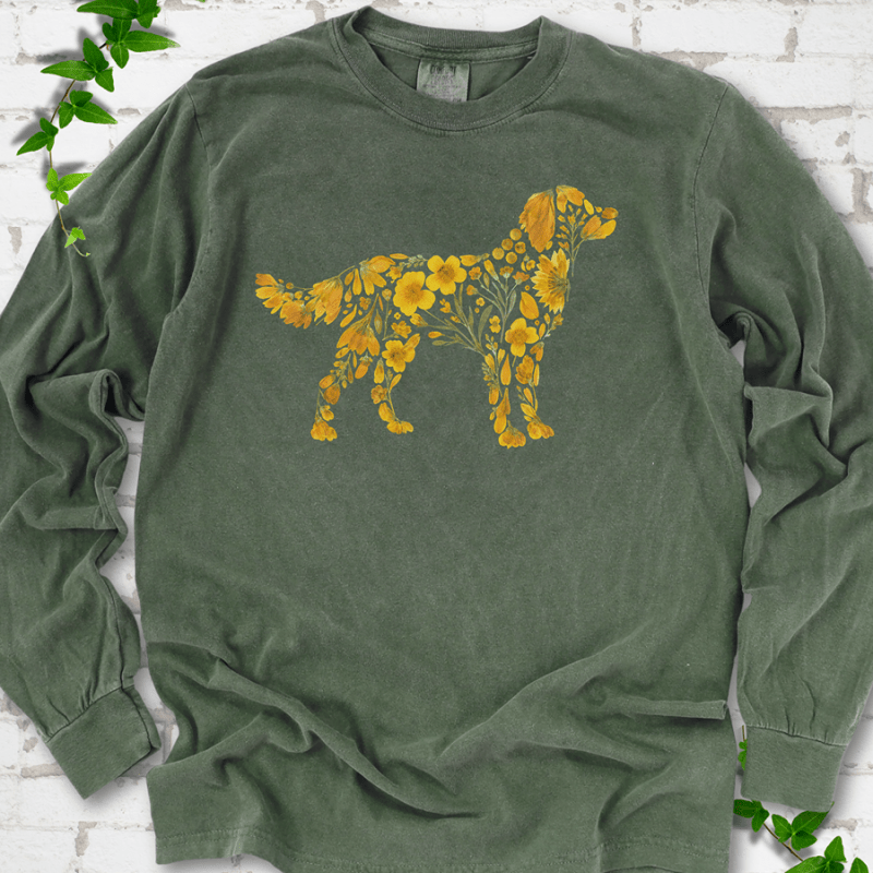 Wildflower Golden Retriever LS T-Shirt