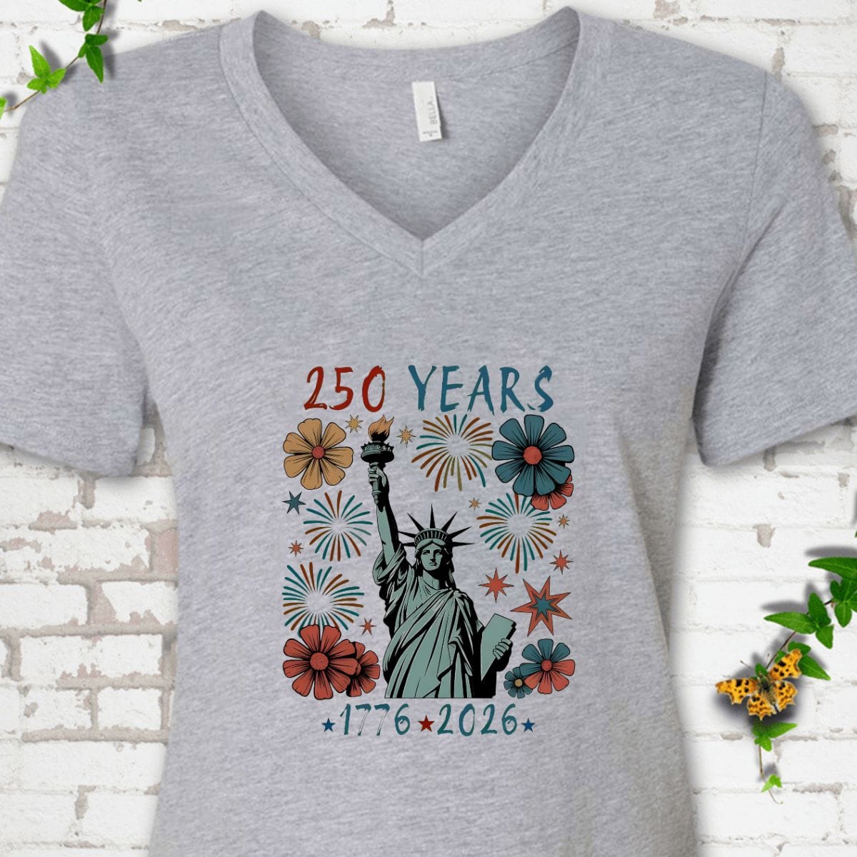 250 Years America V-Neck T-Shirt