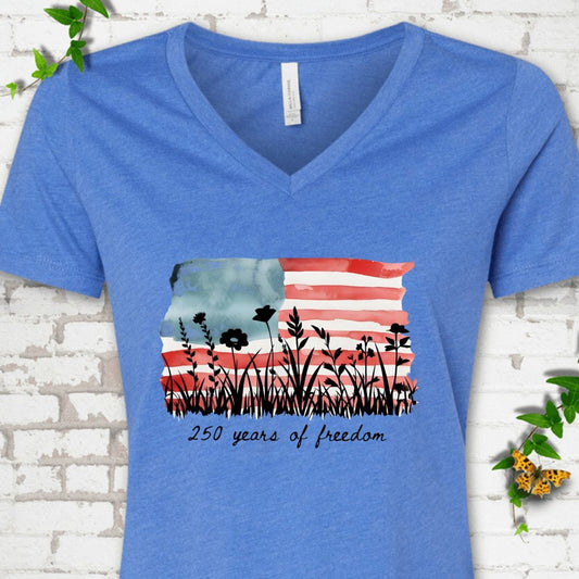250 Years of Freedom V-Neck T-Shirt