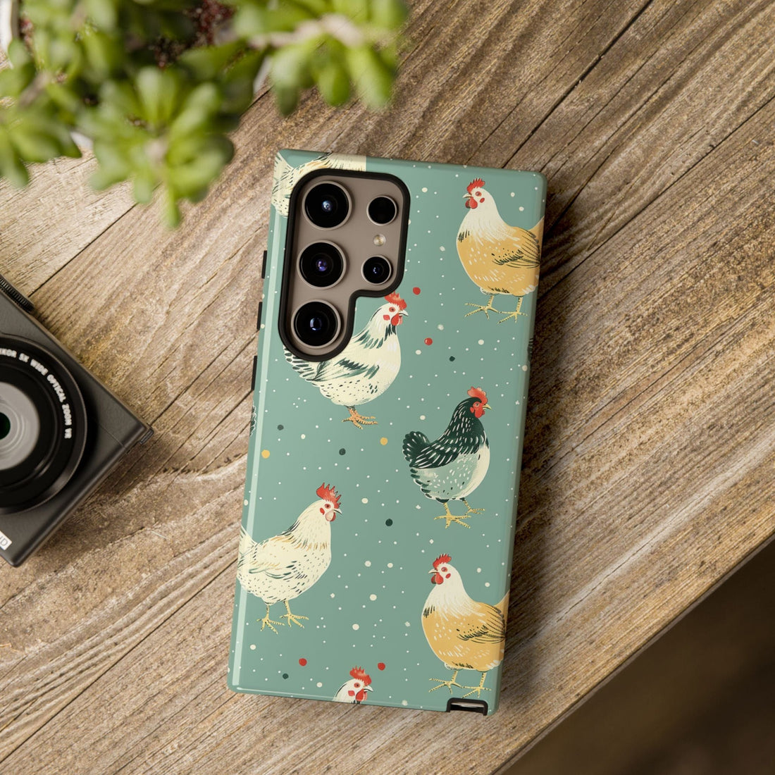 Green Polka Dot Chickens Phone Case