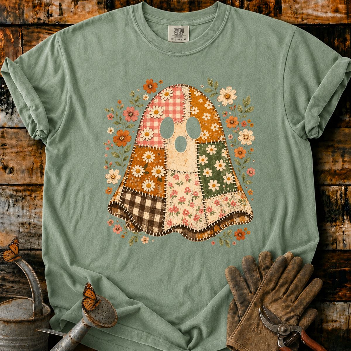 Cute Ghost With Flowers T-Shirt