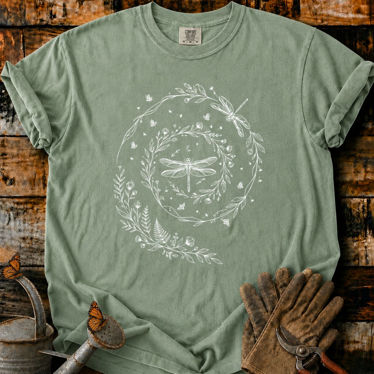 Dragonfly Botanical Wreath T-Shirt