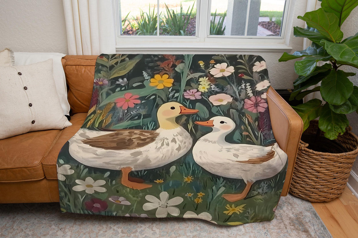 Duck Garden Woven Blanket