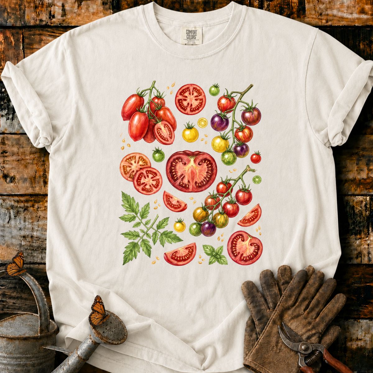 Vibrant Tomato Botanical T-Shirt
