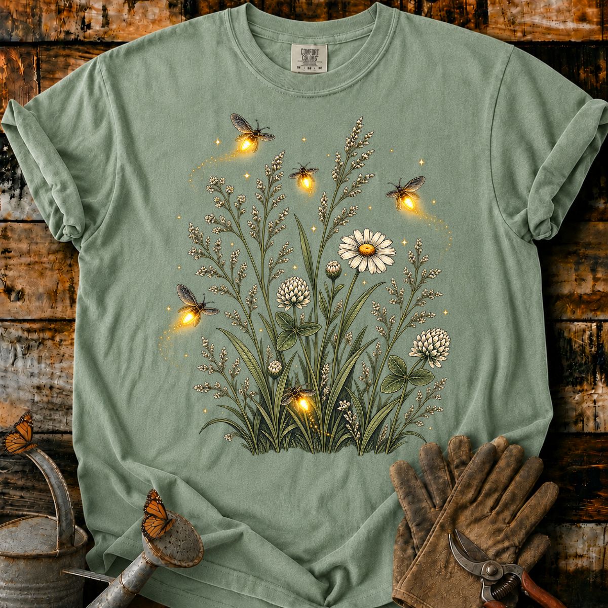 Glowing Fireflies in a Meadow T-Shirt