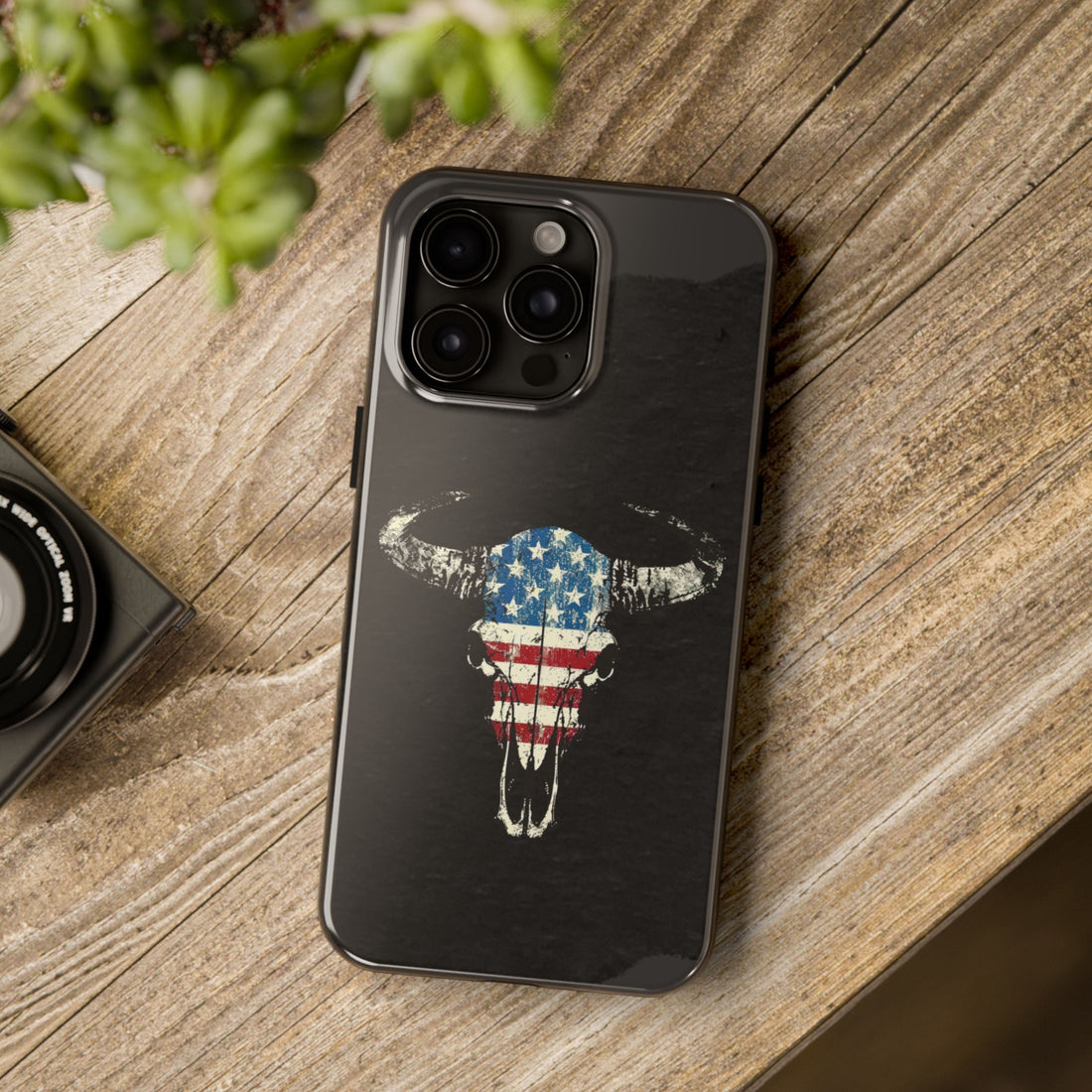 Patriotic Bull Skull Phone Case