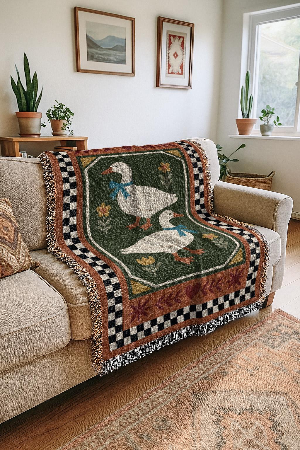 Primitive Goose Farmhouse Throw