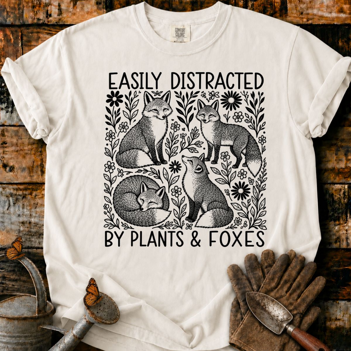 Easily Distracted by Plants & Foxes T-Shirt
