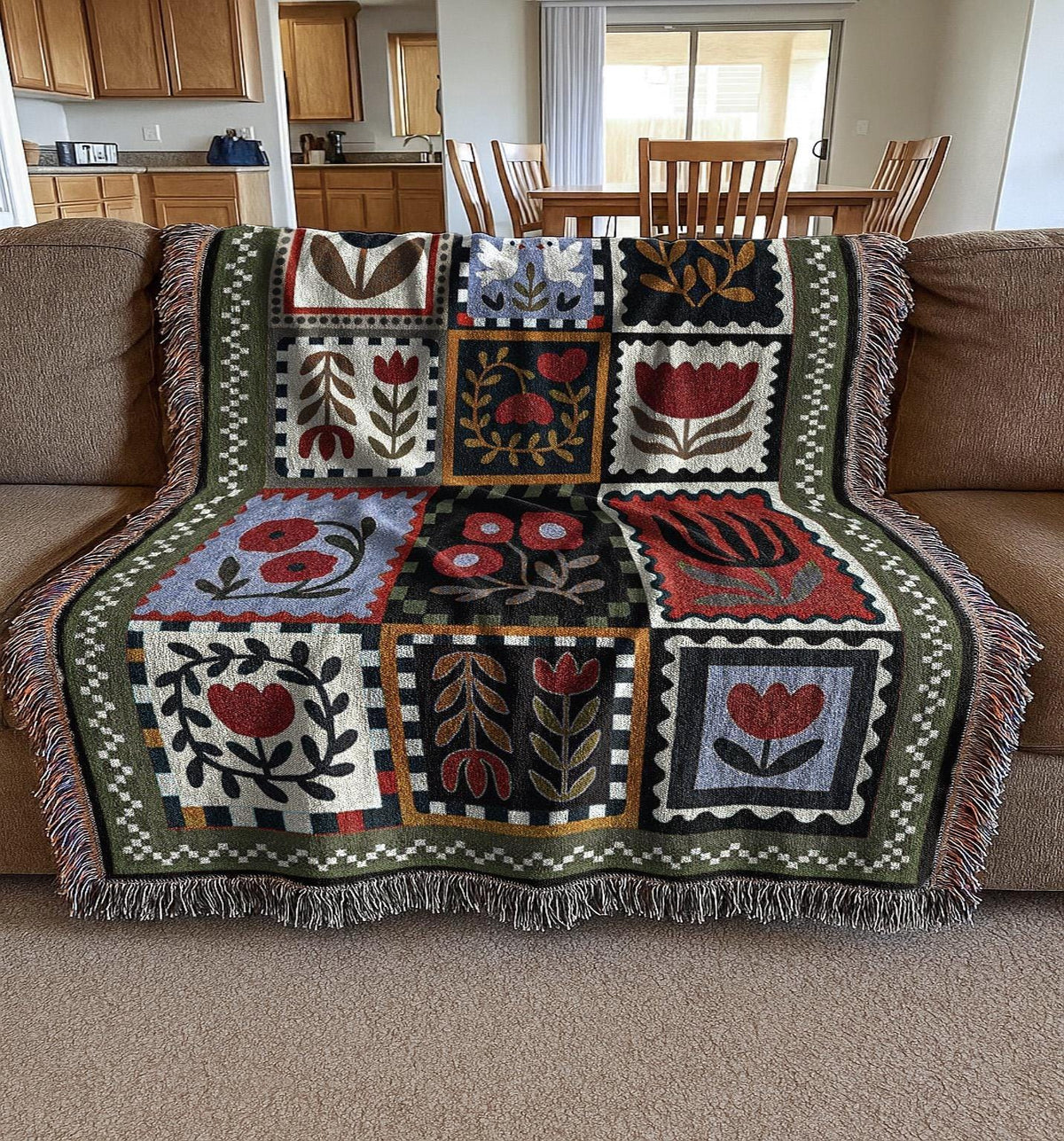 Primitive Patchwork Woven Throw