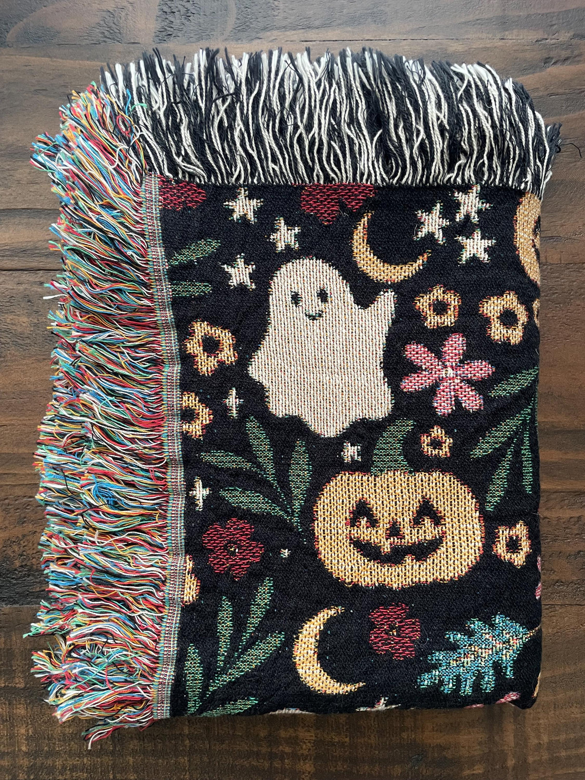 Cute Halloween Ghost Woven Blanket