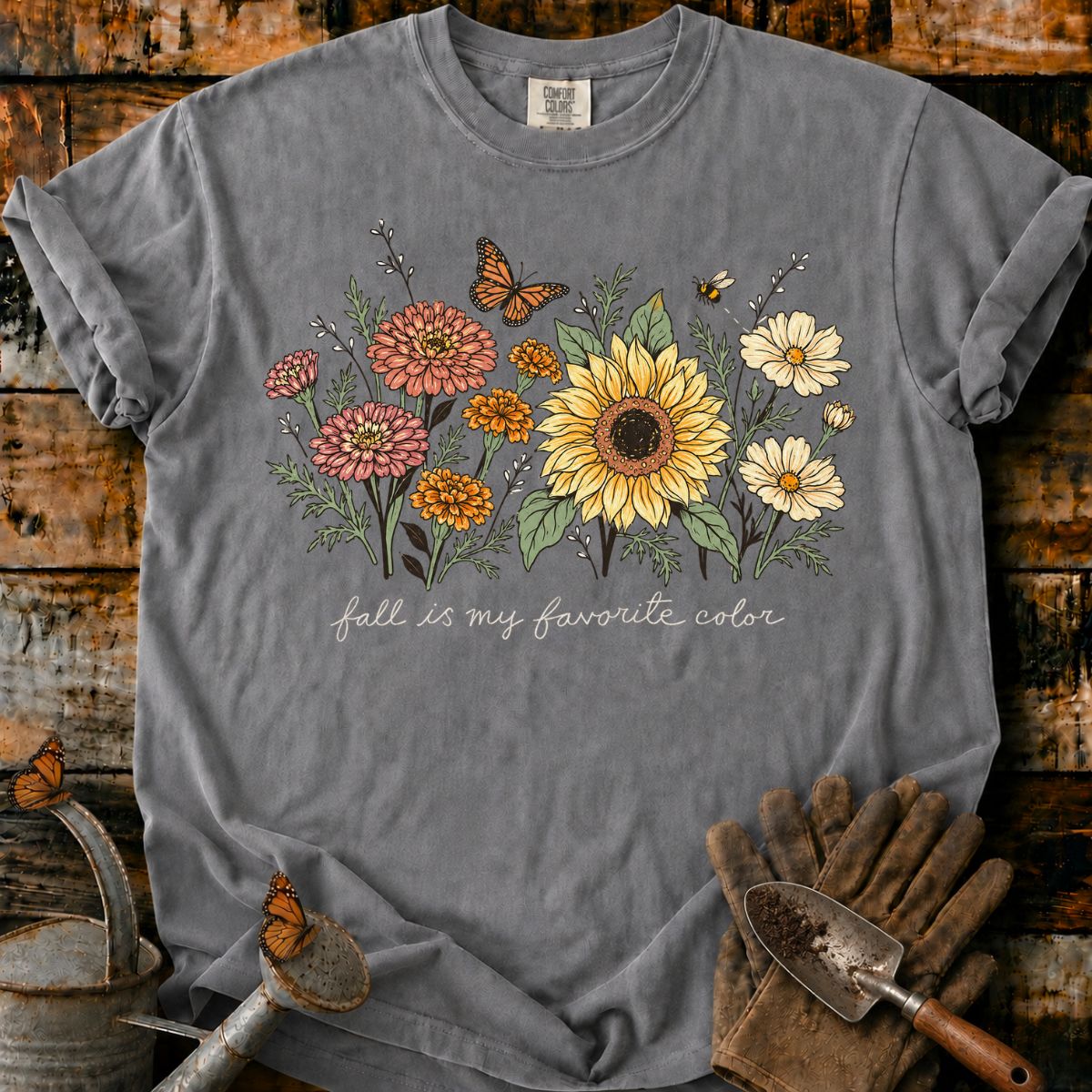 Vintage Autumn Wildflower Bouquet T-Shirt