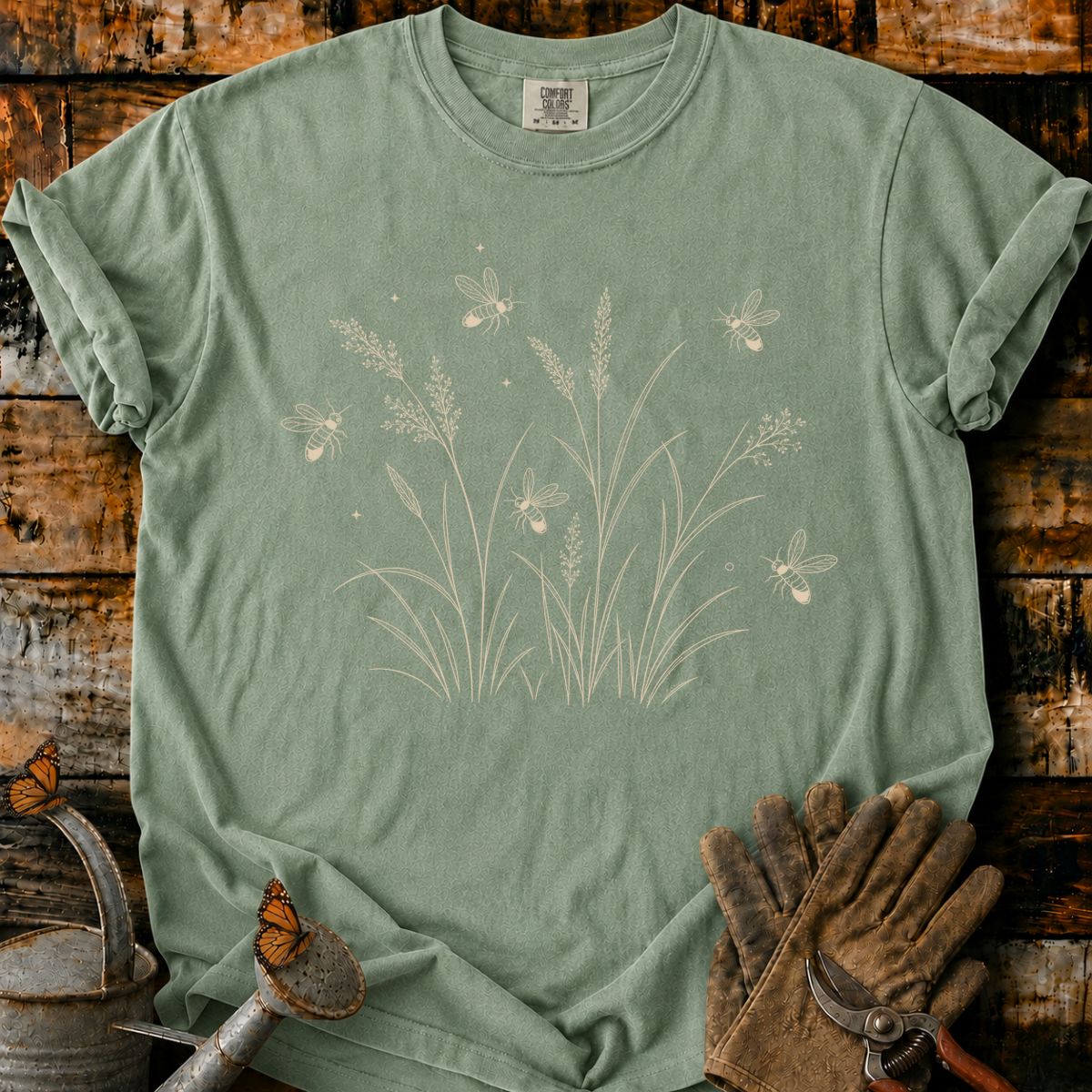 Fireflies Over a Mossy Meadow T-Shirt