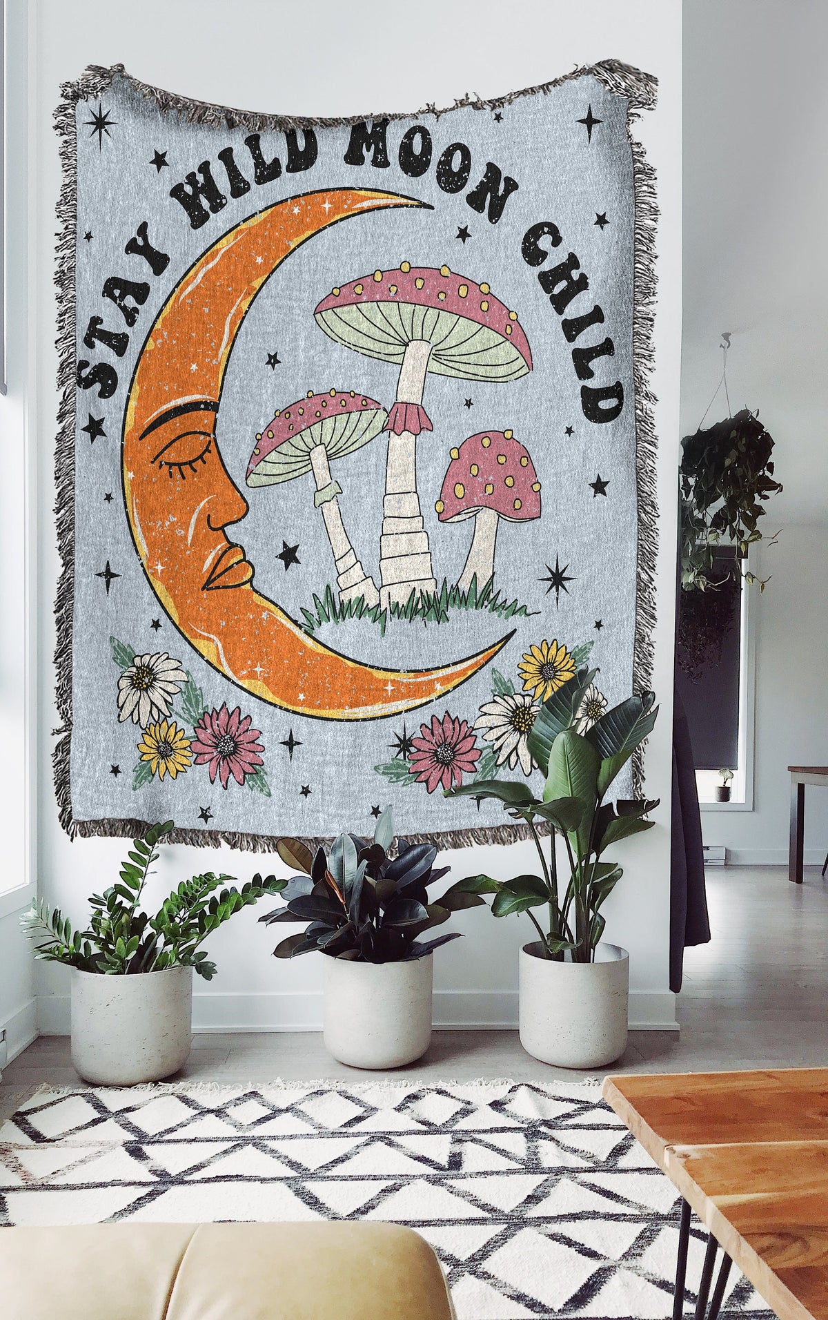 Stay Wild Moon Child Woven Blanket