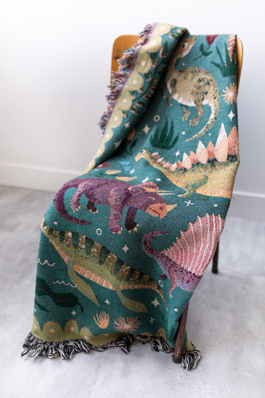 Dinosaur Woven Blanket