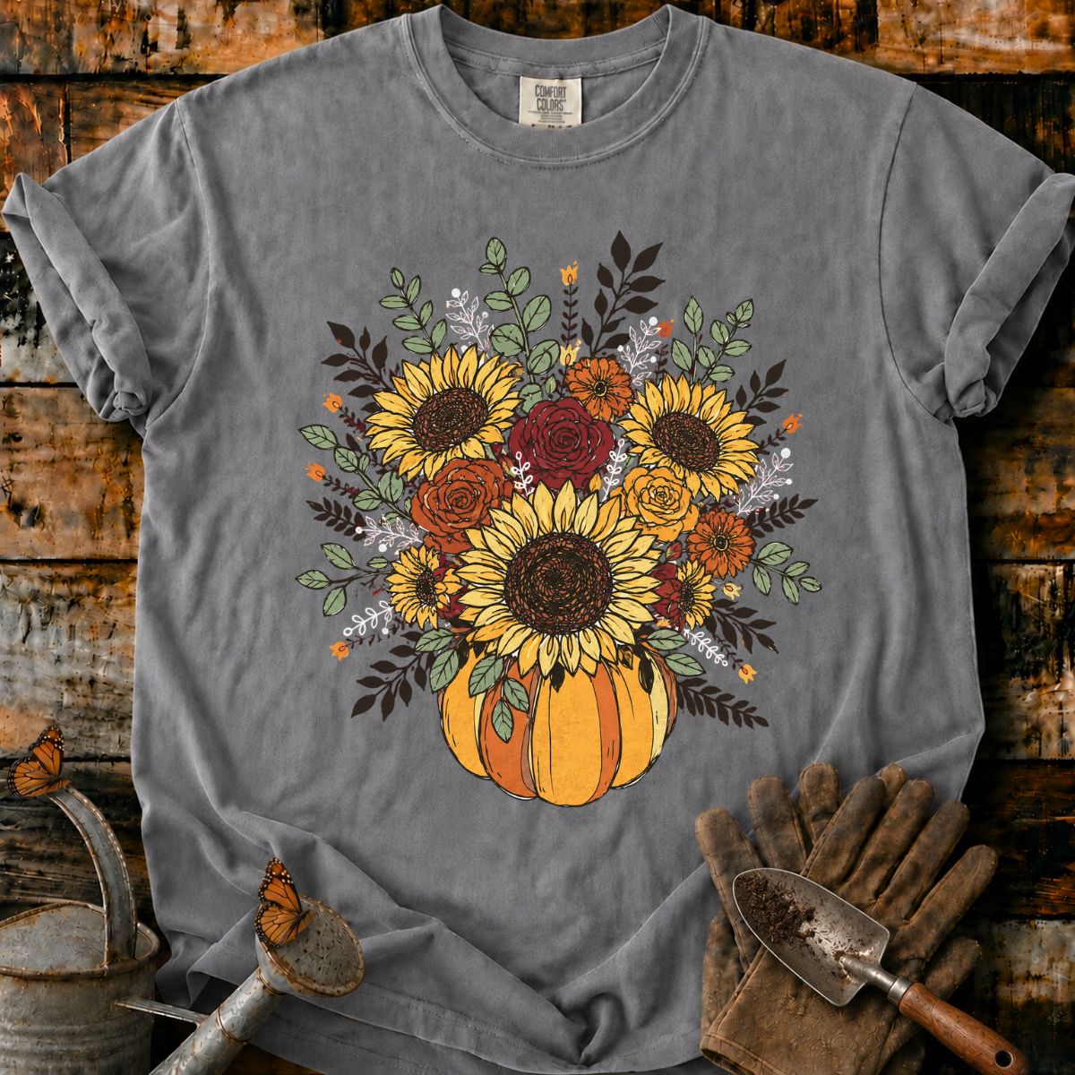 Vintage Autumn Pumpkin Bouquet T-Shirt