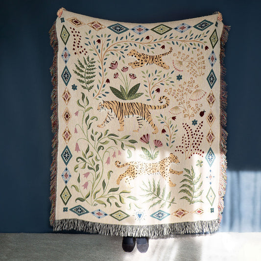 Tiger Jungle Woven Blanket