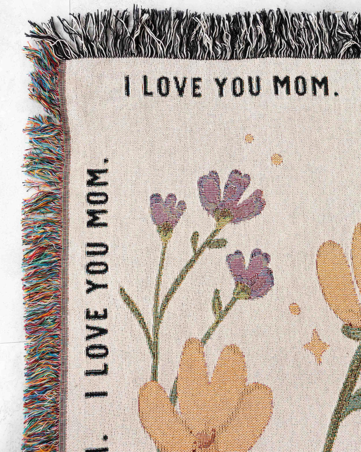 Personalized I Love You Mom Woven Blanket