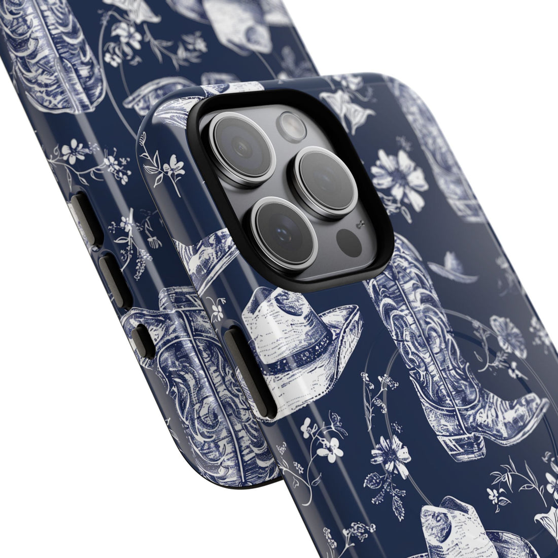 Navy Floral Boots MagSafe Case