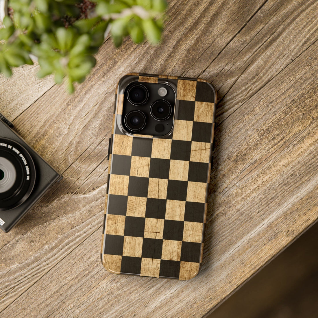 Checkered Rustic Wood Phone Case