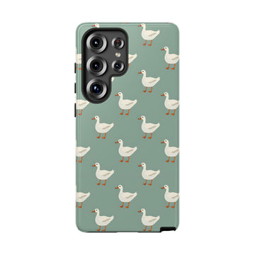 White Ducks on Teal Phone Case