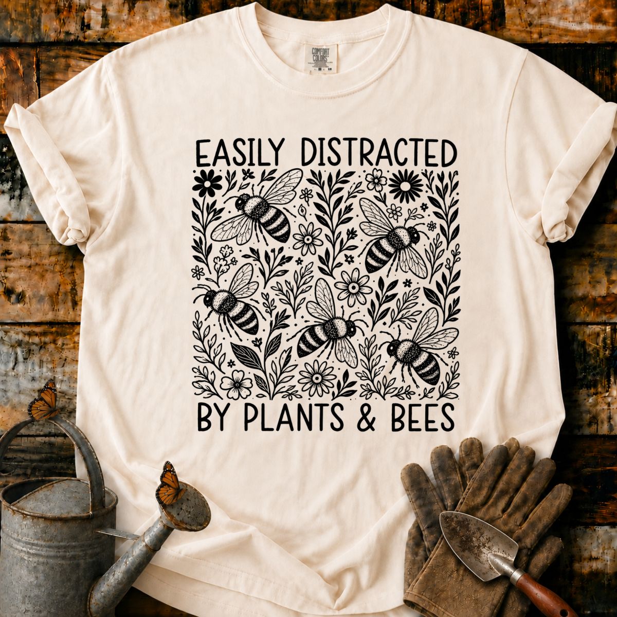 Easily Distracted by Plants & Bees T-Shirt