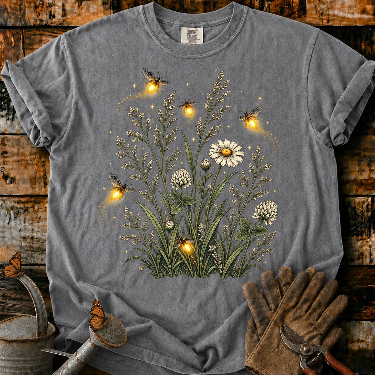 Glowing Fireflies in a Meadow T-Shirt