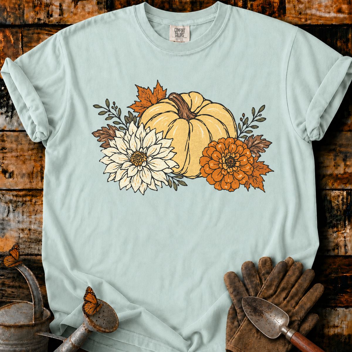 Vintage Floral Heirloom Pumpkin T-Shirt