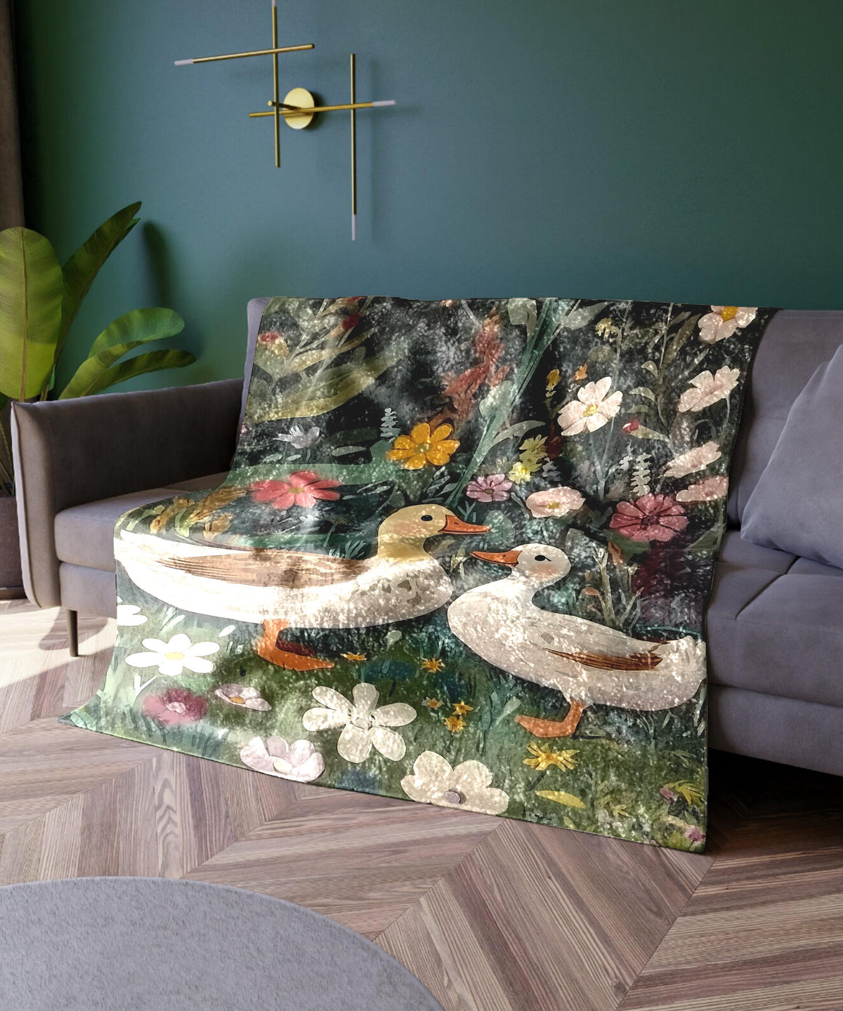 Duck Garden Woven Blanket