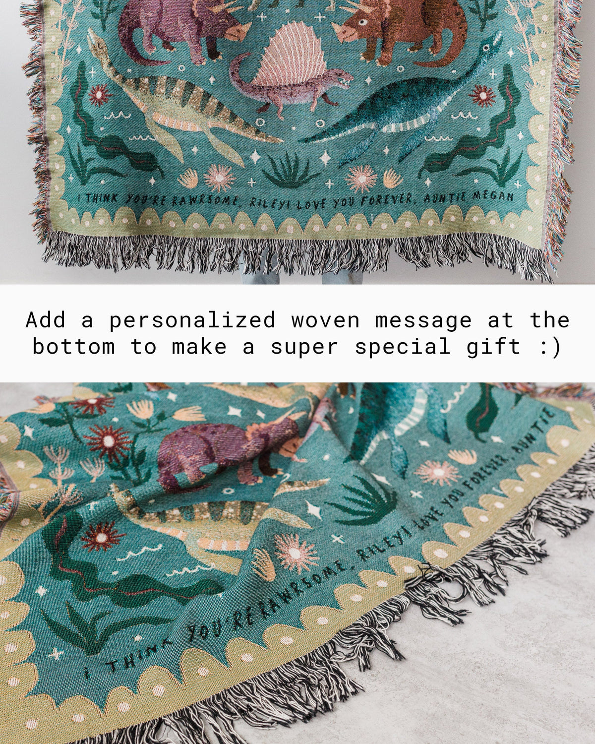 Dinosaur Woven Blanket