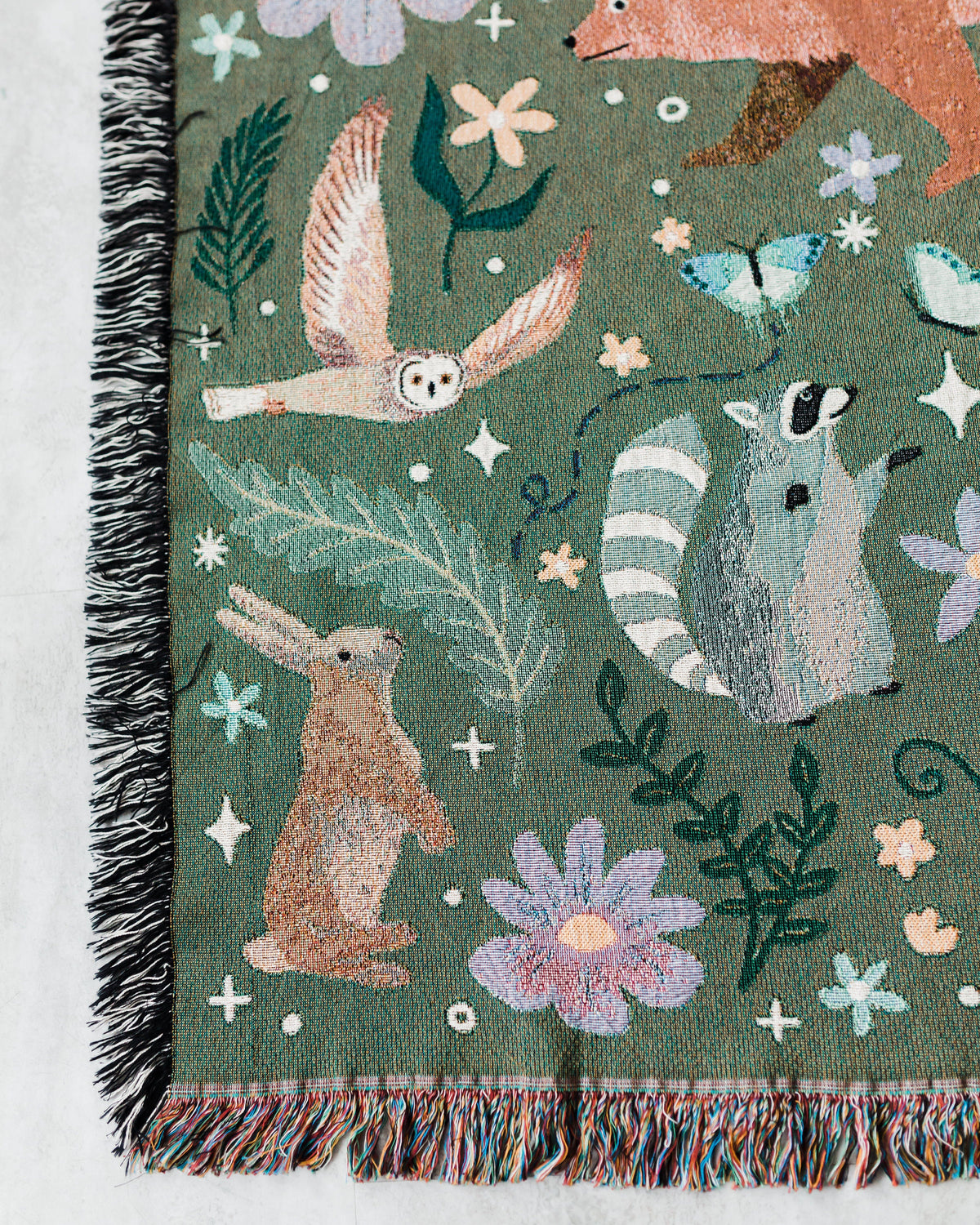 Woodland Animal Woven Blanket