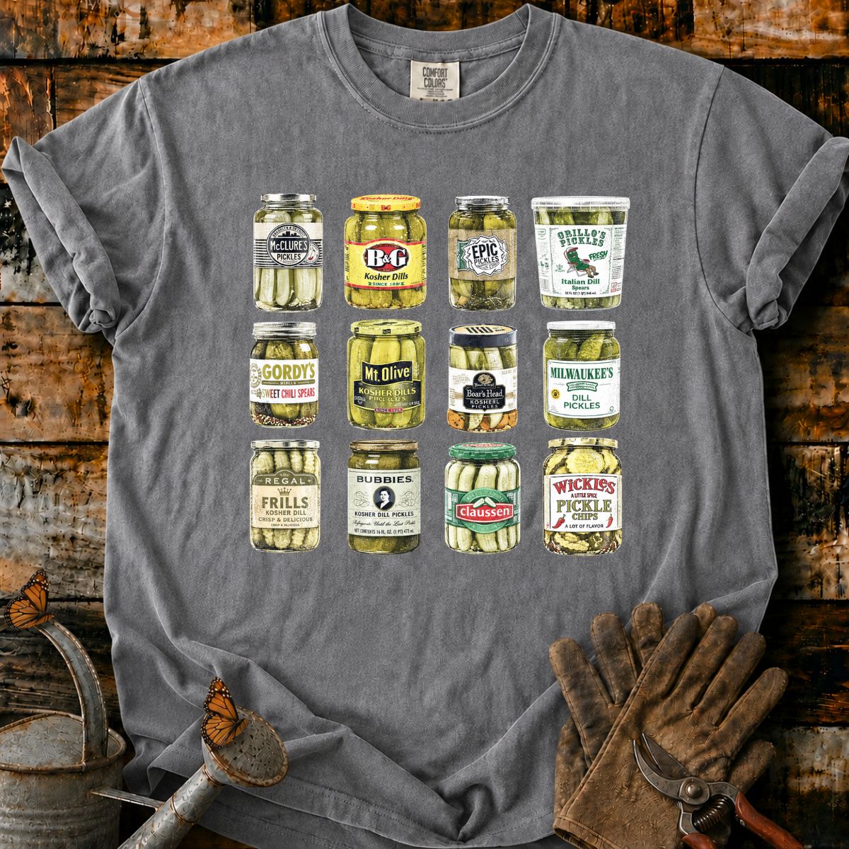 Vintage Pickle Jar Grid T-Shirt