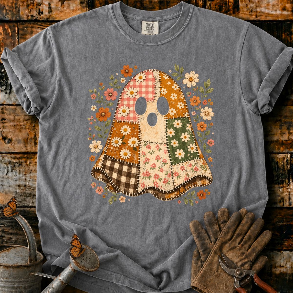 Cute Ghost With Flowers T-Shirt