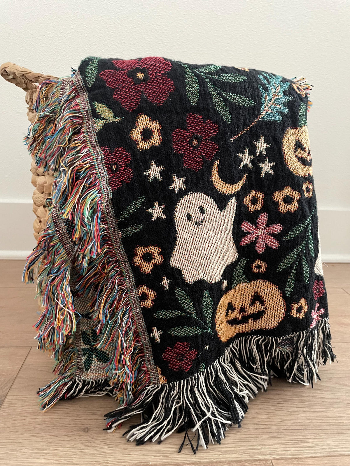 Cute Halloween Ghost Woven Blanket