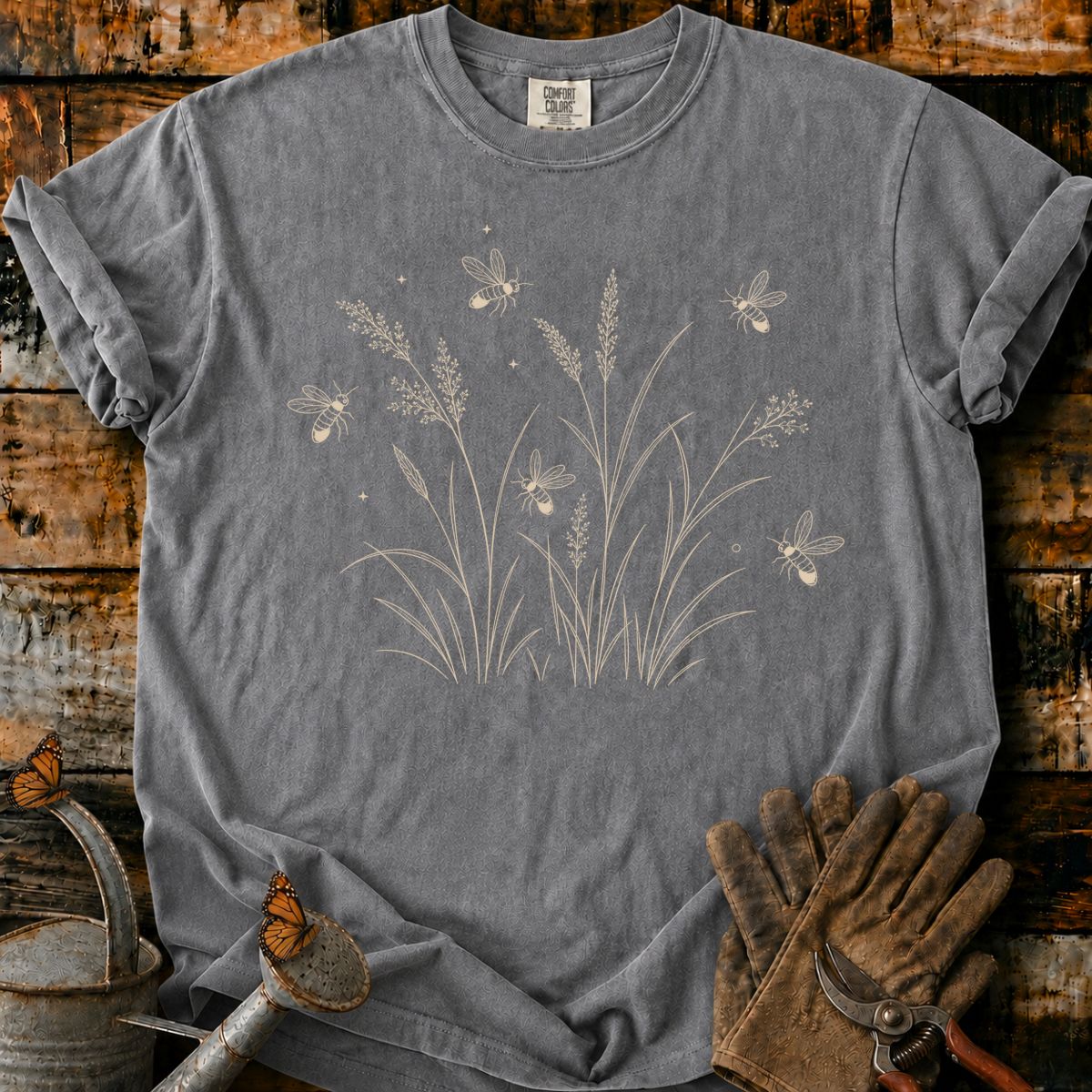 Fireflies Over a Mossy Meadow T-Shirt