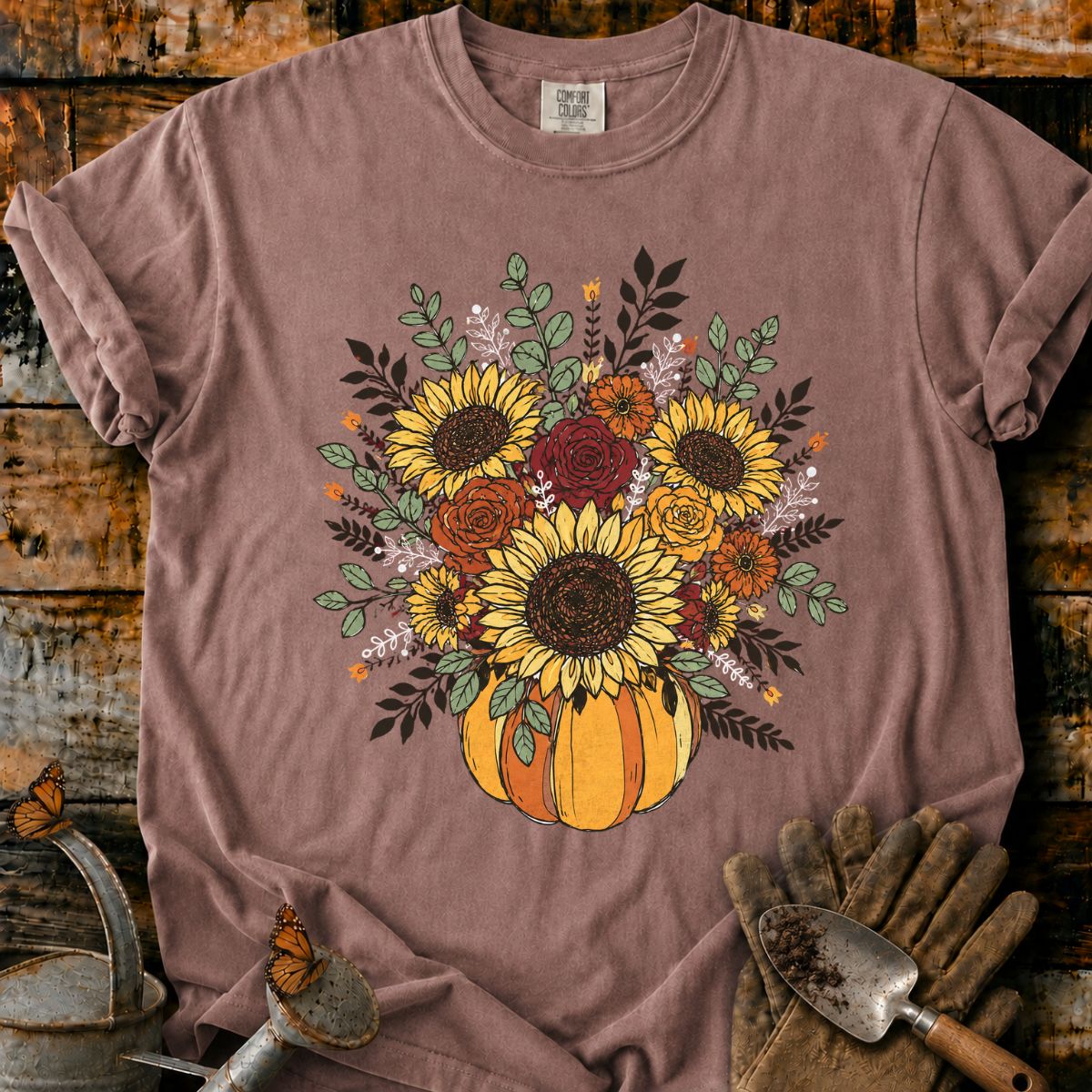 Vintage Autumn Pumpkin Bouquet T-Shirt