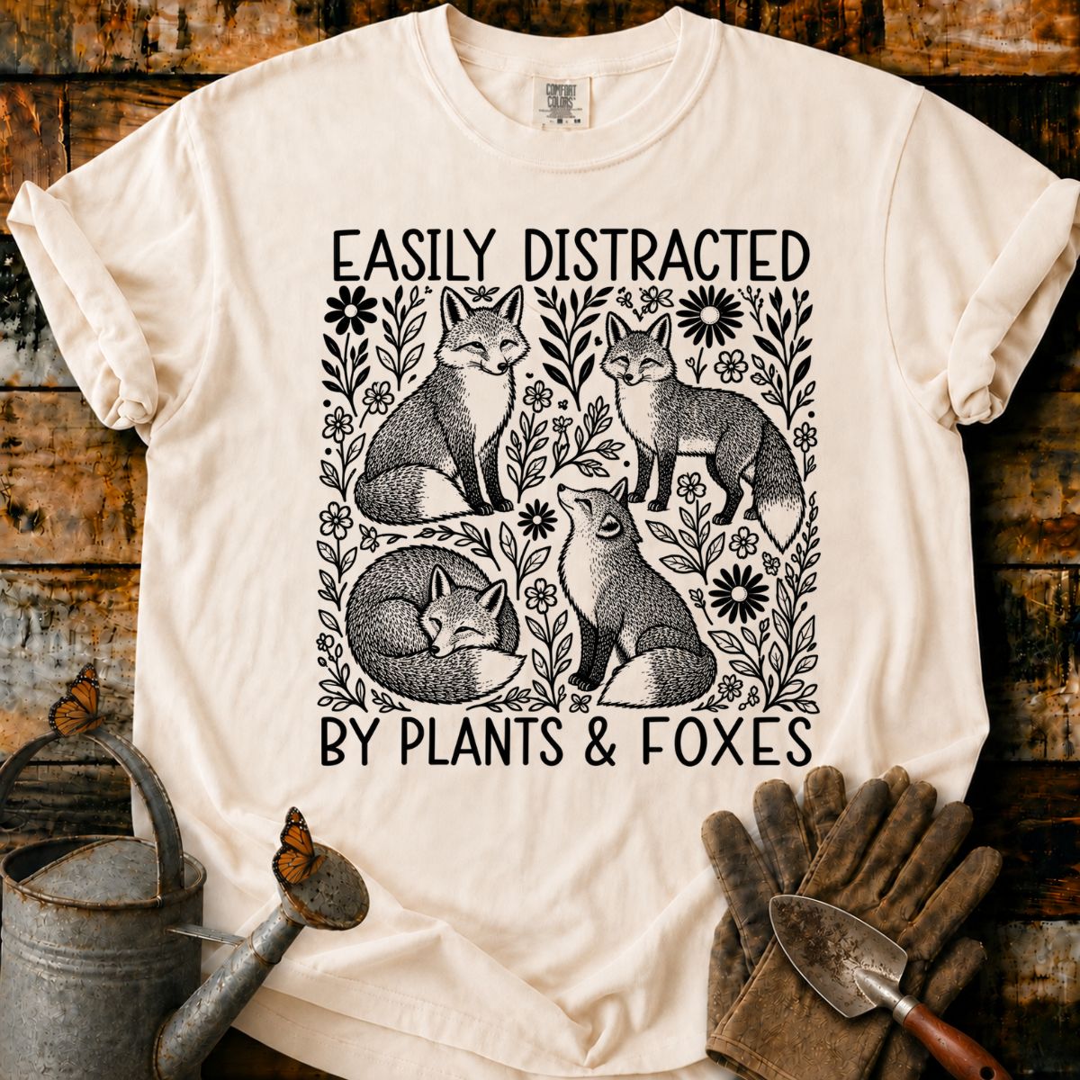 Easily Distracted by Plants & Foxes T-Shirt