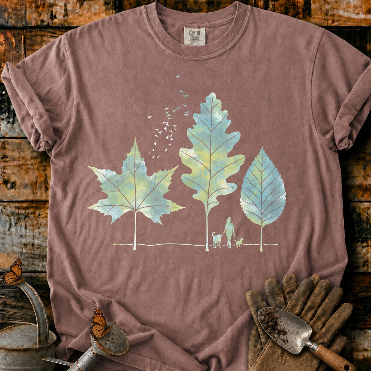 Quiet Autumn Walk Beneath Leaf Trees T-Shirt