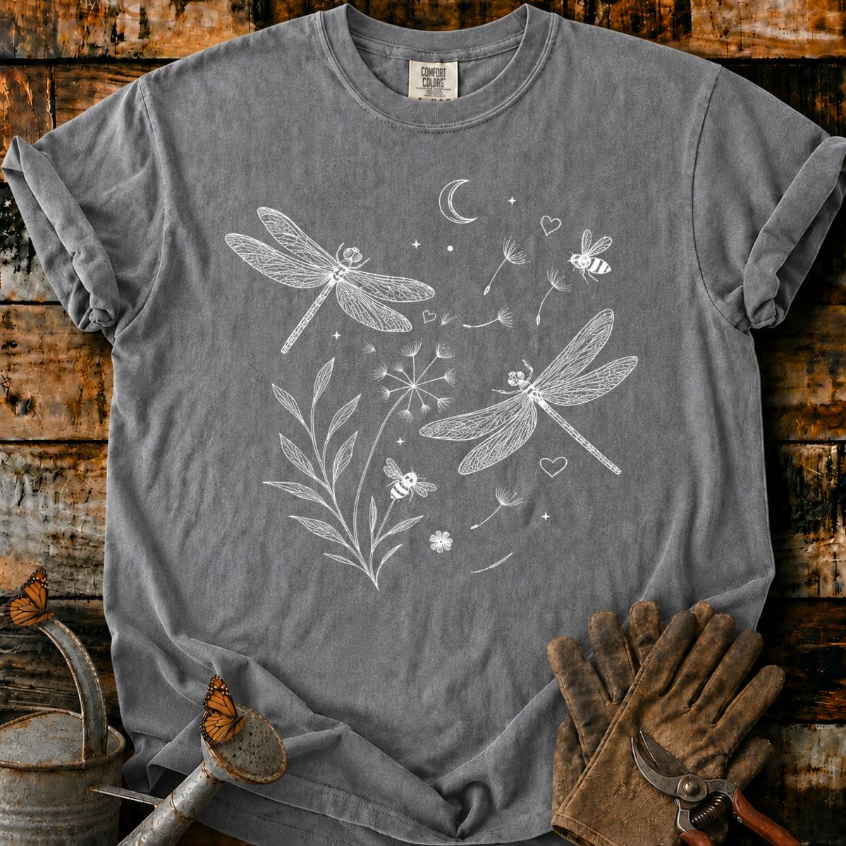 Teal Garden of Dragonflies T-Shirt