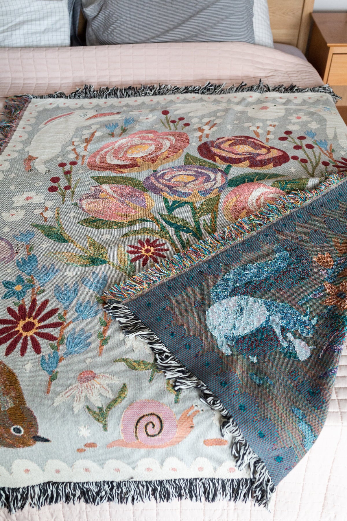 Mom Thank You Floral Woven Blanket