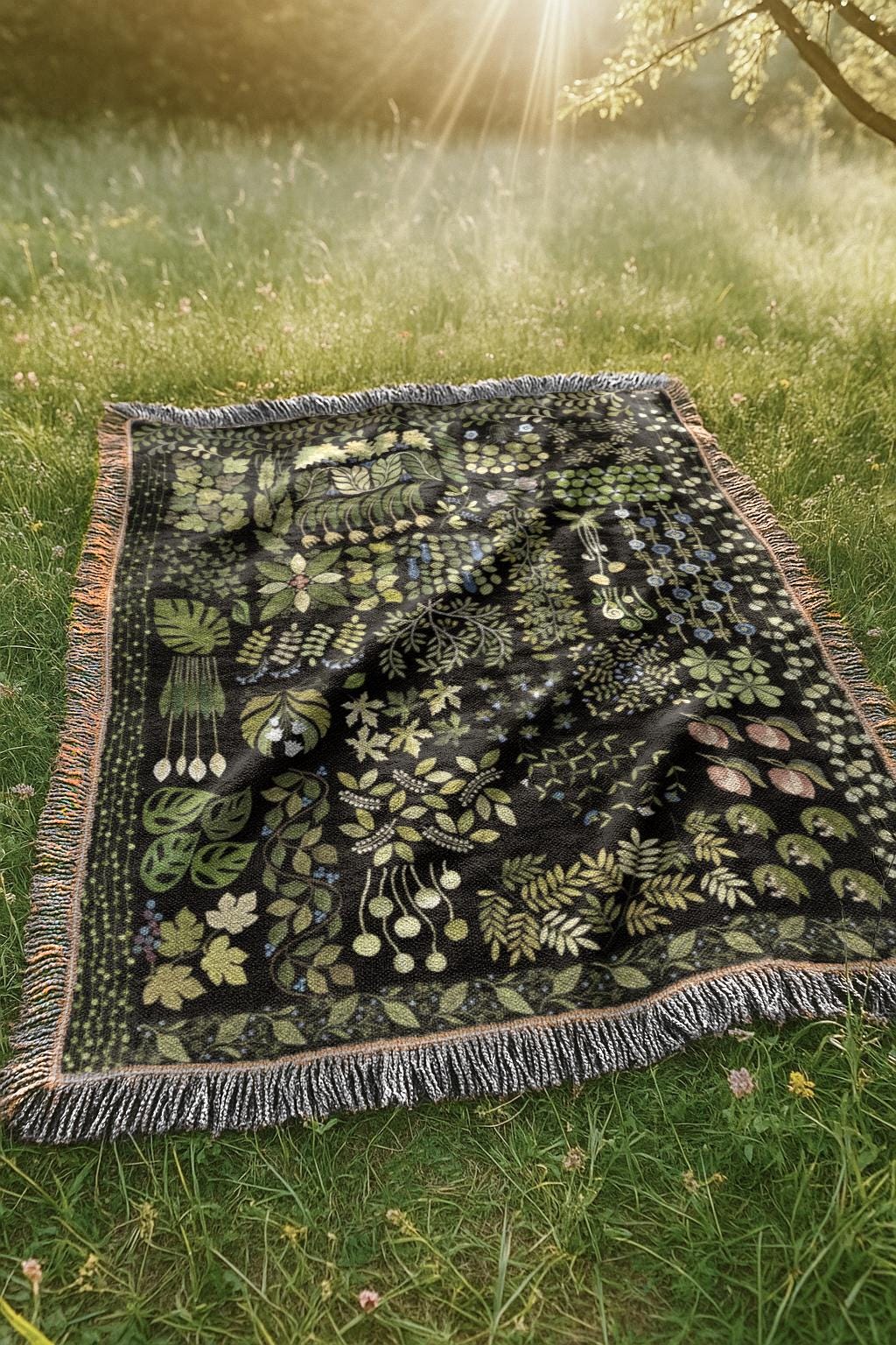 Botanical Specimen Woven Blanket