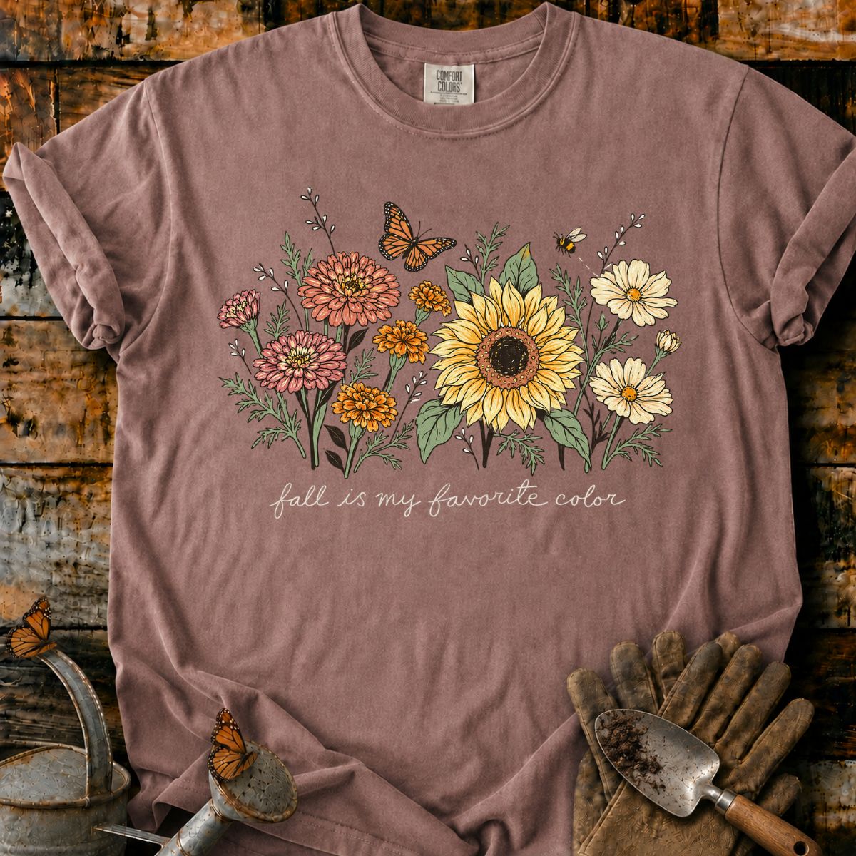 Vintage Autumn Wildflower Bouquet T-Shirt