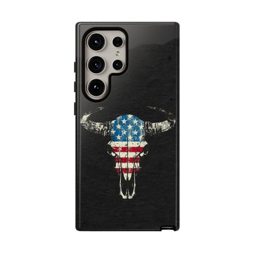 Patriotic Bull Skull Phone Case