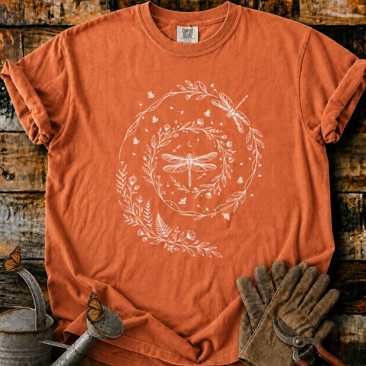 Dragonfly Botanical Wreath T-Shirt