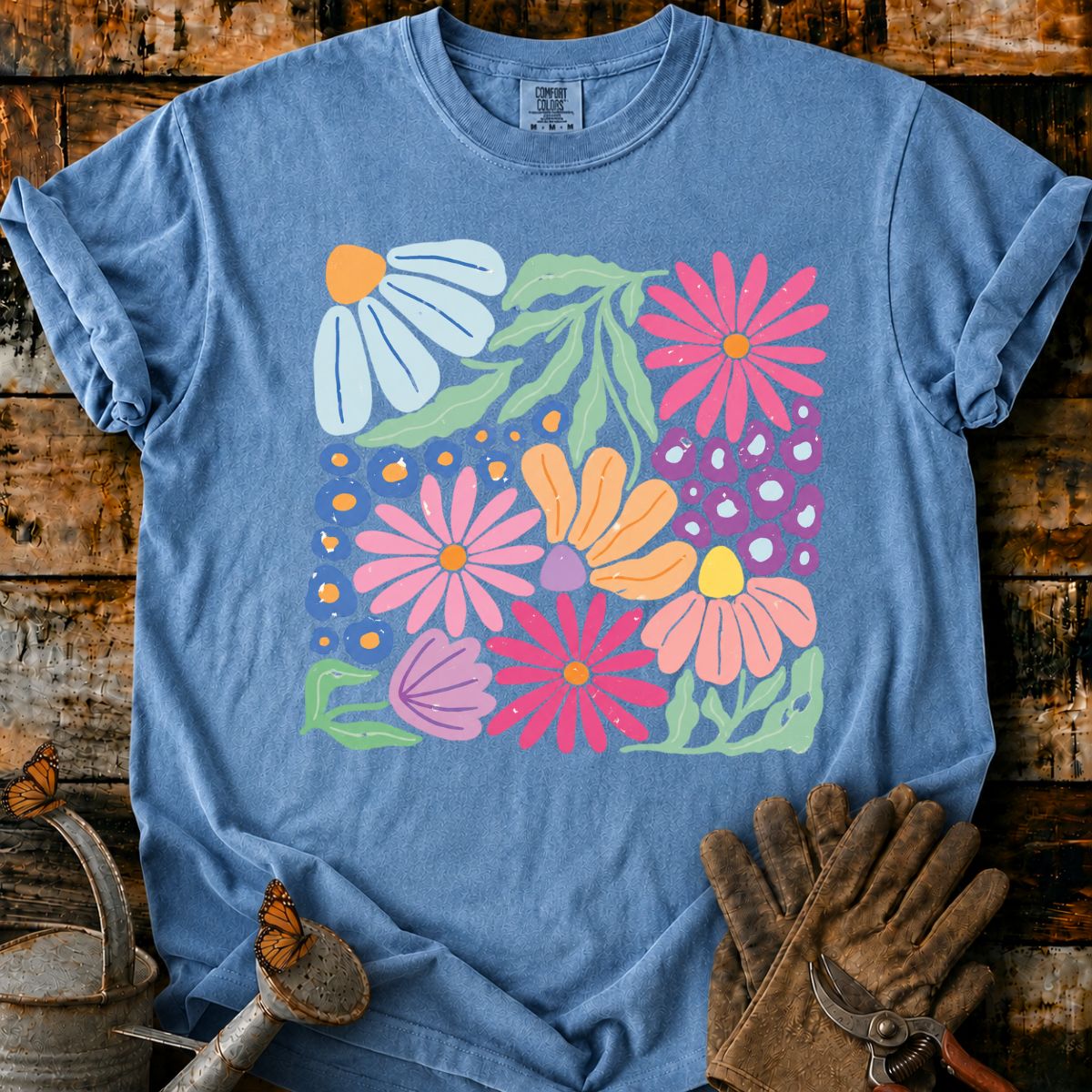 Retro Floral Collage T-Shirt