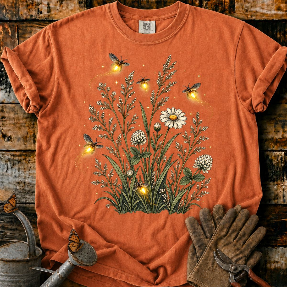 Glowing Fireflies in a Meadow T-Shirt